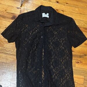 Topman Black Lace Casual Shirt